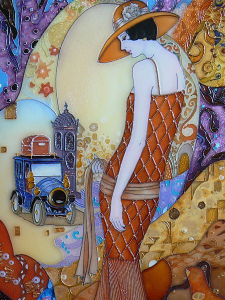 Картина Хелены Лам "Леди в оранжевом"